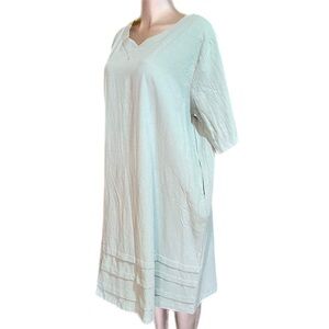 Linen/Cotton Oversized Midi Dress Lagenlook Loose Fit Medium/Large Coastal Boho